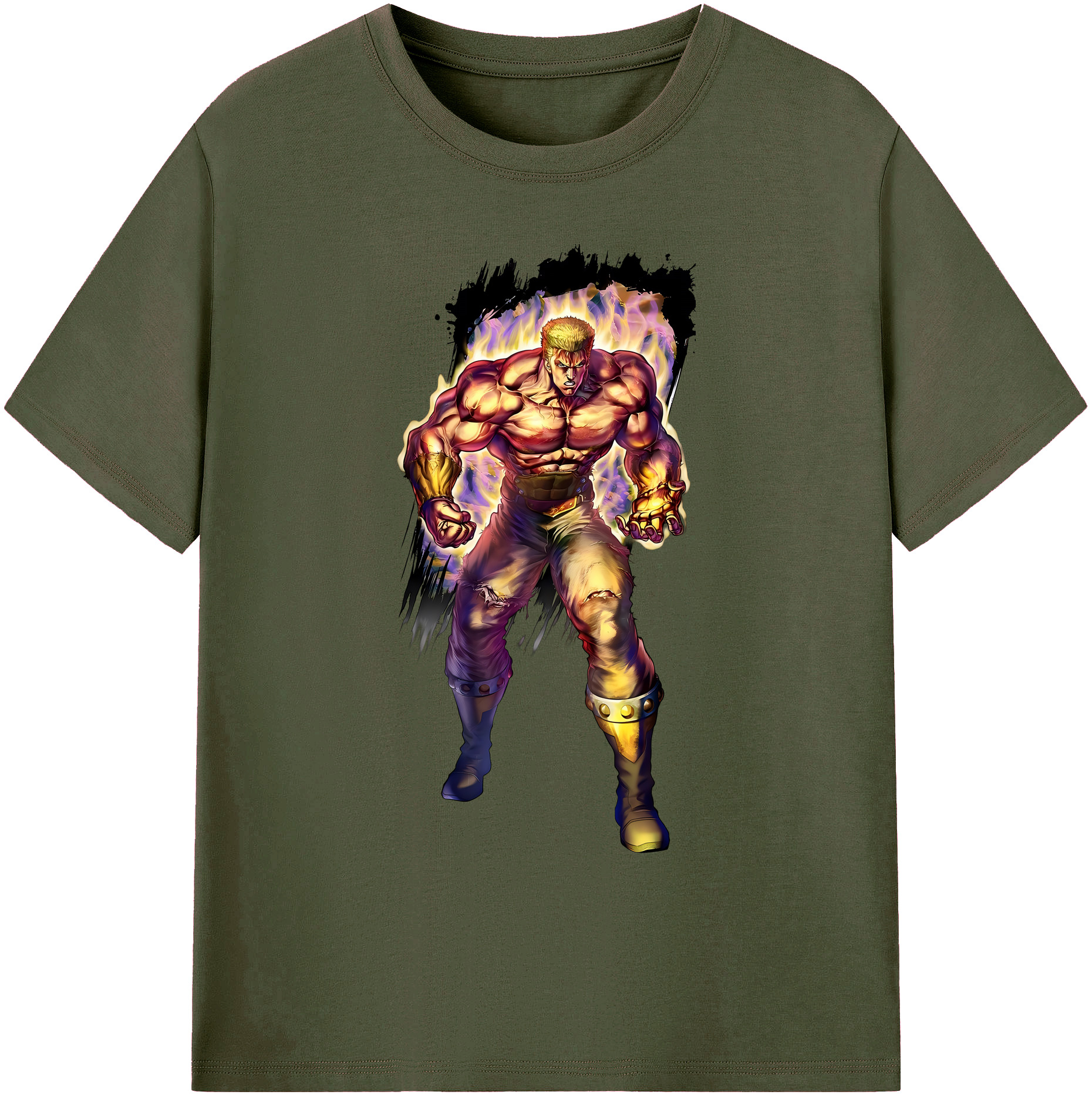（画像用） 北斗の拳 Fist of the North Star 綿100％ メンズ半袖Tシャツ｜肌触りやわらか＆通気性
